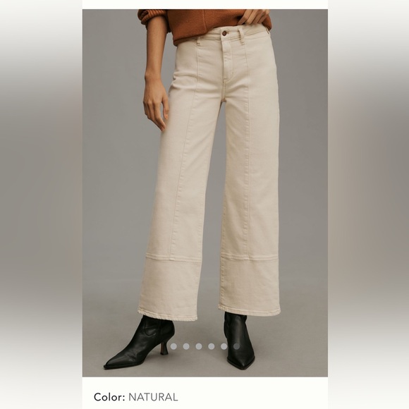 Ladies size 28 Pilcro Cuffed cropped high rise wide leg jeans. New with tags - Picture 1 of 9